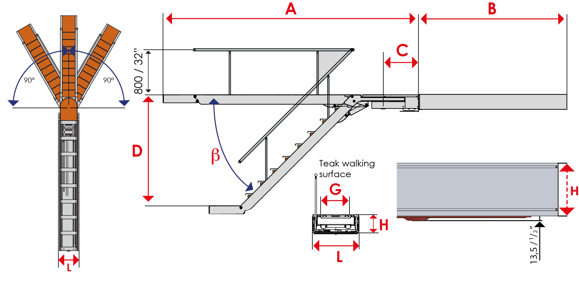 MULTIFUNCTIONAL GANGWAYS 3610/11 - Inclination -45° to -52°  (1/3)